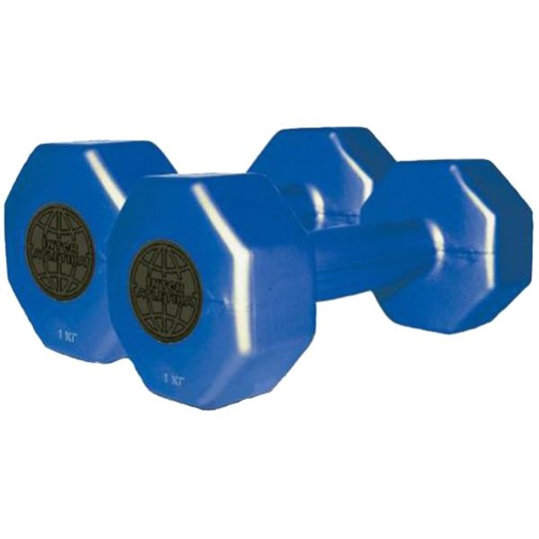 Colored plastic dumbbells - 1kg Interatletika ST560.1-1