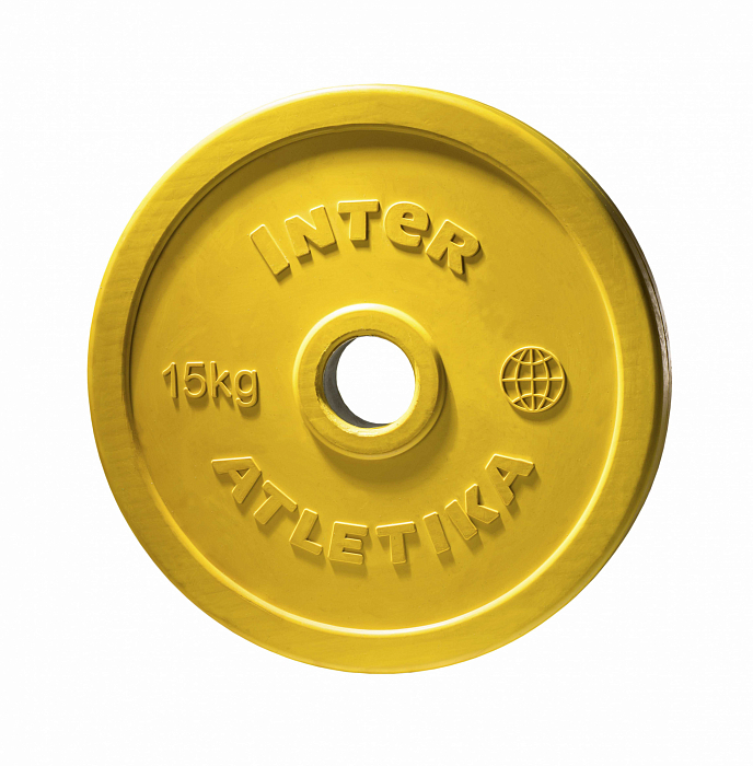 Weight plate Inter Atletika LCA033-M (15 kg, yellow)