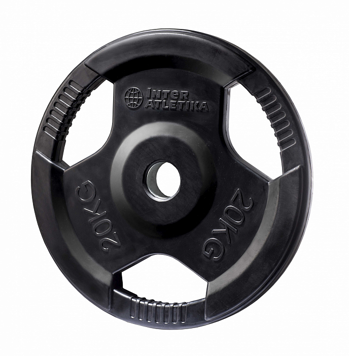 Weight plate Inter Atletika LCAH041-M (20 kg, black, with handles)