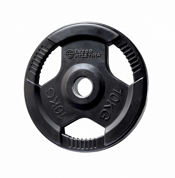 Weight plate Inter Atletika LCAH039-M (10 kg, black, with handles)