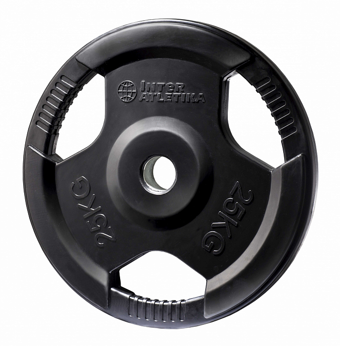 Weight plate Inter Atletika LCAH042-M (25 kg, black, with handles)