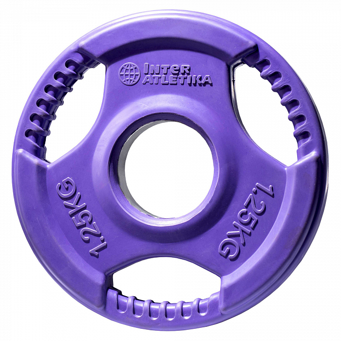 Weight plate Inter Atletika LCAH043-M (1,25 kg, violet with handles