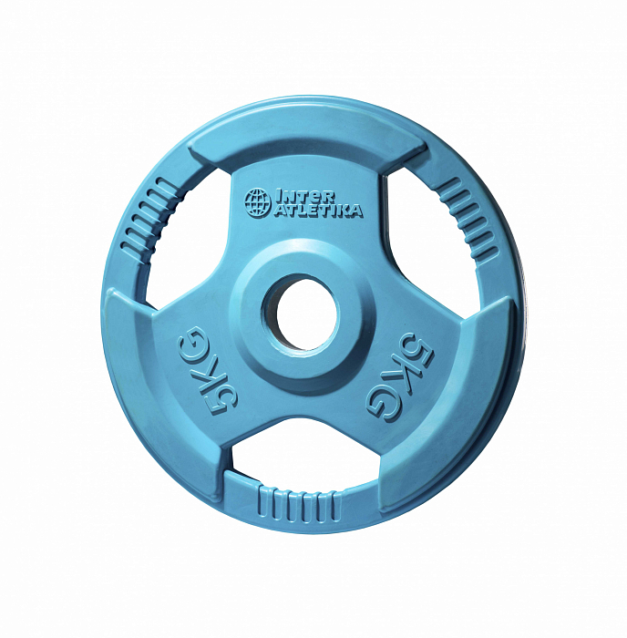 Weight plate Inter Atletika LCAH045-M (5 kg, sky blue, with handles)