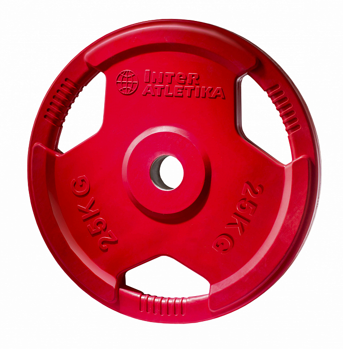 Weight plate Inter Atletika LCAH049-M (25 kg, red, with handles)