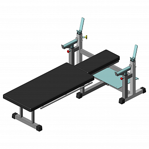 Horizontal Bench with rollers (Paralympics) Inter Atletika ST326.1