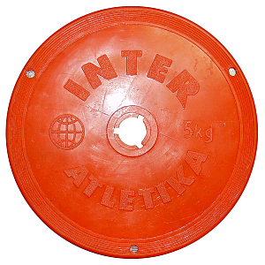 Colored plastic disc 5kg (ø26mm) Interatletika ST521.4