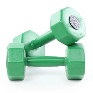 Colored plastic dumbbells - 3kg Interatletika ST560.3-3