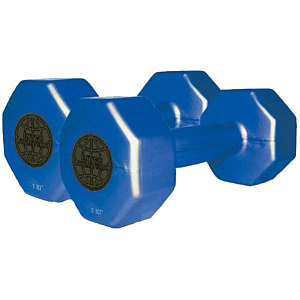 Colored plastic dumbbells - 1kg Interatletika ST560.1-1